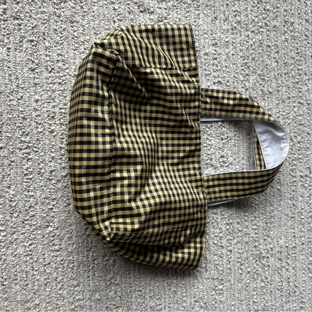 COA NYC Checkered Tote Bag in Black and Yellow